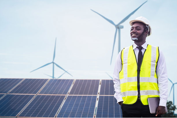 smiling african solar installer
